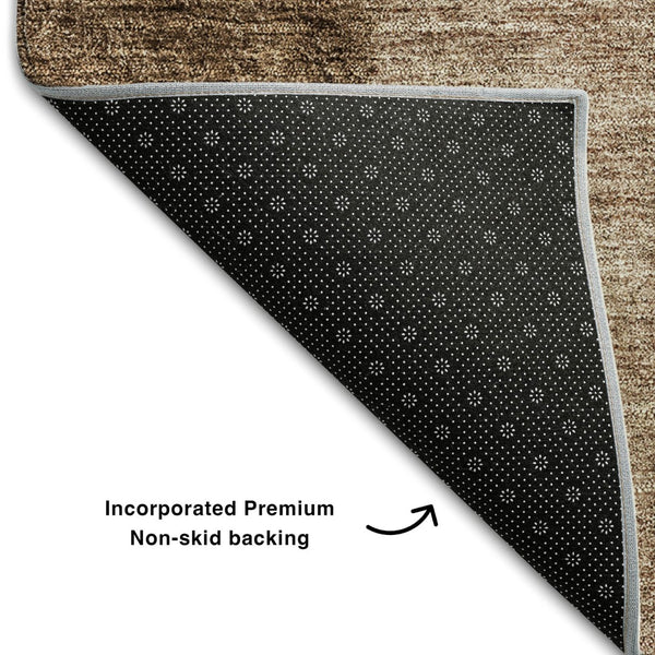 HomeRoots 9' X 12' Brown Ombre Area Rug - Washable, UV Protected, Durable, Stain-Resistant for Modern Homes 656345