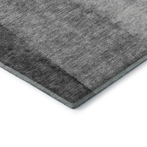 HomeRoots 5' X 8' Gray and Silver Ombre Area Rug - Washable, UV Protected, Durable Design for Busy Homes 656348