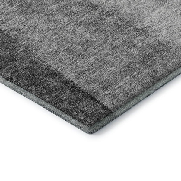 HomeRoots 5' X 8' Gray and Silver Ombre Area Rug - Washable, UV Protected, Durable Design for Busy Homes 656348