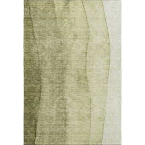 HomeRoots 10' X 14' Olive Green Ombre Area Rug - Washable, UV-Protected, Stain-Resistant for Stylish Living Spaces 656358