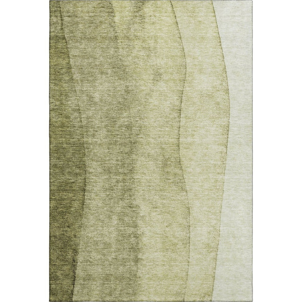 HomeRoots 10' X 14' Olive Green Ombre Area Rug - Washable, UV-Protected, Stain-Resistant for Stylish Living Spaces 656358