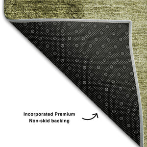 HomeRoots 10' X 14' Olive Green Ombre Area Rug - Washable, UV-Protected, Stain-Resistant for Stylish Living Spaces 656358