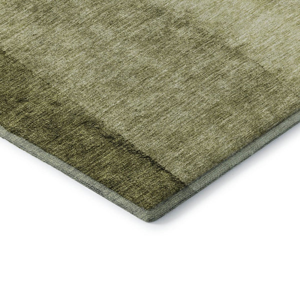 HomeRoots 10' X 14' Olive Green Ombre Area Rug - Washable, UV-Protected, Stain-Resistant for Stylish Living Spaces 656358