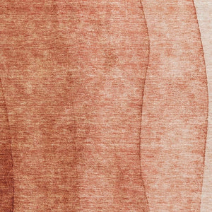 HomeRoots 8' X 10' Ombre Area Rug in Rust and Ivory - Washable, UV-Protected, Durable for High-Traffic Spaces 656362