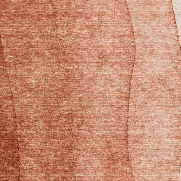 HomeRoots 9' X 12' Ombre Area Rug in Rust and Ivory - Washable, UV-Protected, Durable Design for Modern Homes 656363