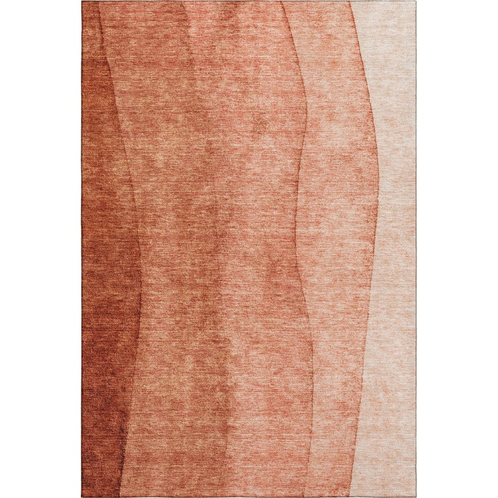 HomeRoots 10' X 14' Modern Rust and Ivory Ombre Area Rug - UV Protected, Stain-Resistant for Family Homes 656364