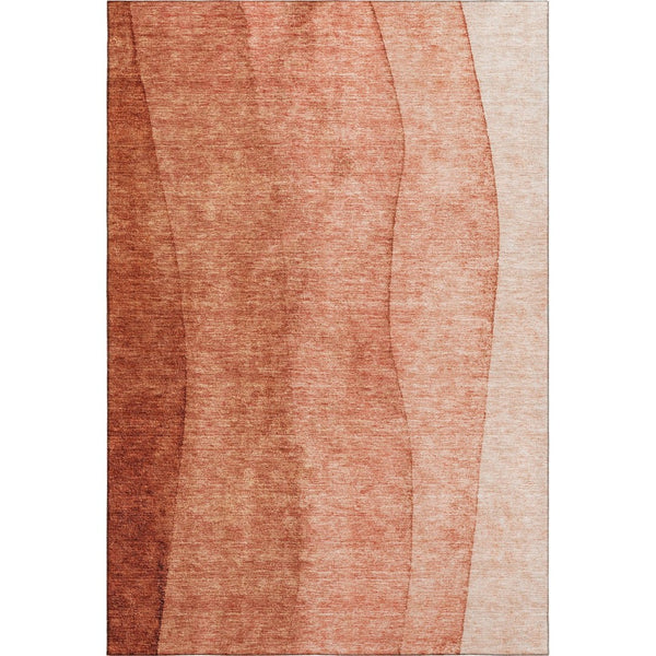 HomeRoots 10' X 14' Modern Rust and Ivory Ombre Area Rug - UV Protected, Stain-Resistant for Family Homes 656364