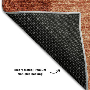 HomeRoots 10' X 14' Modern Rust and Ivory Ombre Area Rug - UV Protected, Stain-Resistant for Family Homes 656364