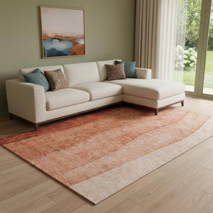 HomeRoots 10' X 14' Modern Rust and Ivory Ombre Area Rug - UV Protected, Stain-Resistant for Family Homes 656364