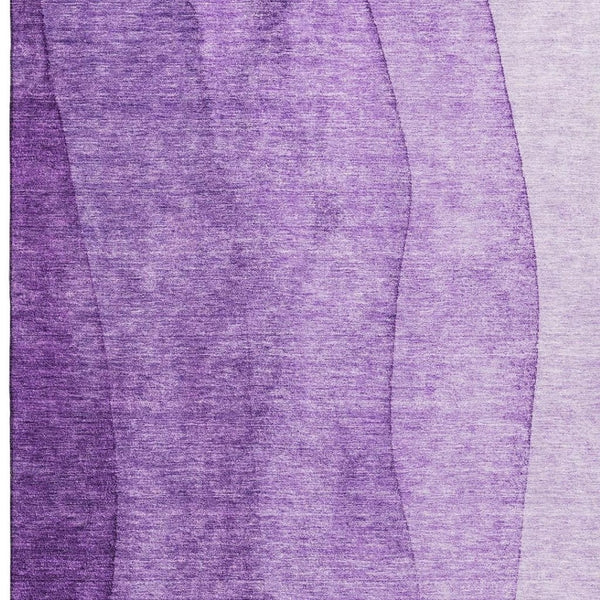 HomeRoots 10' X 14' Purple & Ivory Ombre Area Rug - Washable, UV-Protected, Stylish & Durable for Homes 656370