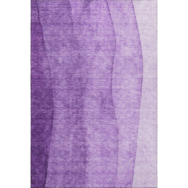 HomeRoots 10' X 14' Purple & Ivory Ombre Area Rug - Washable, UV-Protected, Stylish & Durable for Homes 656370