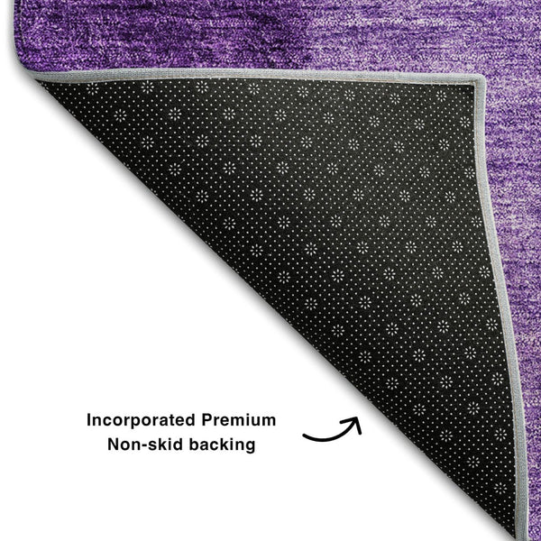 HomeRoots 10' X 14' Purple & Ivory Ombre Area Rug - Washable, UV-Protected, Stylish & Durable for Homes 656370