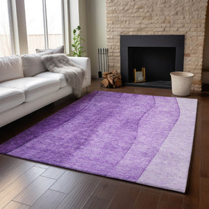 HomeRoots 10' X 14' Purple & Ivory Ombre Area Rug - Washable, UV-Protected, Stylish & Durable for Homes 656370