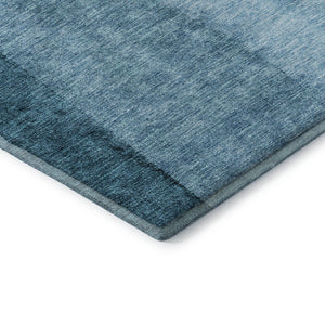 HomeRoots 8' Teal Ombre Round Rug - Washable, UV-Protected, Soft, Durable for Homes with Kids & Pets 656373