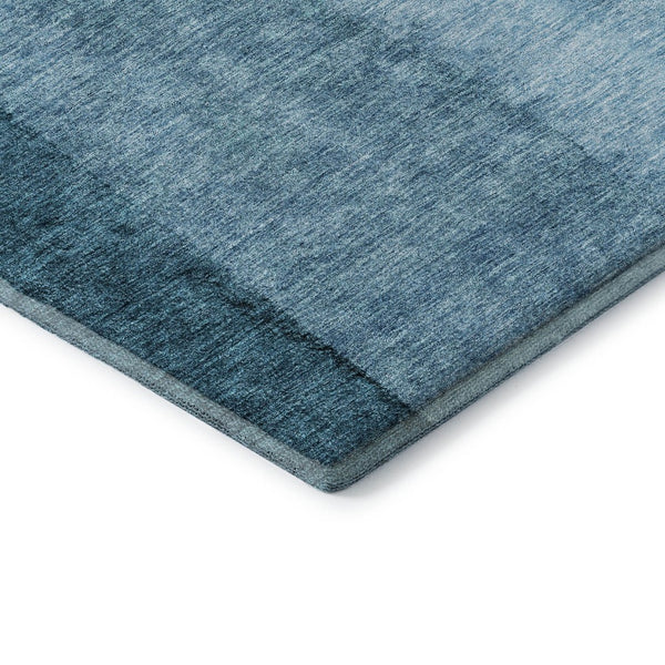 HomeRoots 8' Teal Ombre Round Rug - Washable, UV-Protected, Soft, Durable for Homes with Kids & Pets 656373