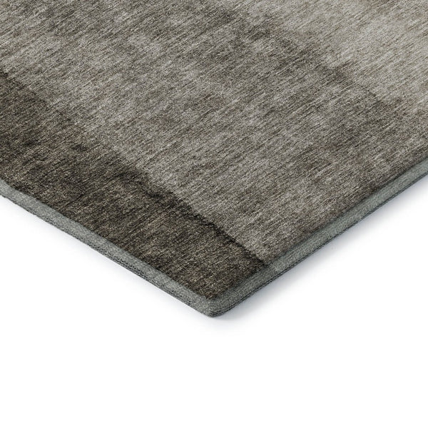 HomeRoots 8' Taupe and Ivory Ombre Round Rug - Washable, UV-Protected, Durable, Perfect for High-Traffic Areas 656379