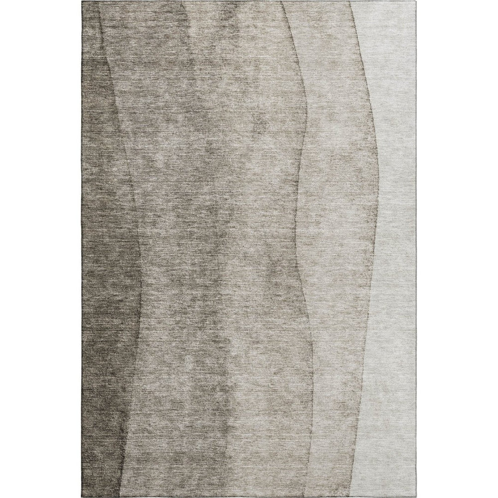HomeRoots 8' X 10' Stylish Taupe & Ivory Ombre Area Rug - Washable, UV Protected & Stain Resistant for Homes 656380