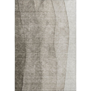HomeRoots 9' X 12' Taupe to Ivory Ombre Washable Area Rug – Durable, UV-Protected, Pet-Friendly Design! 656381