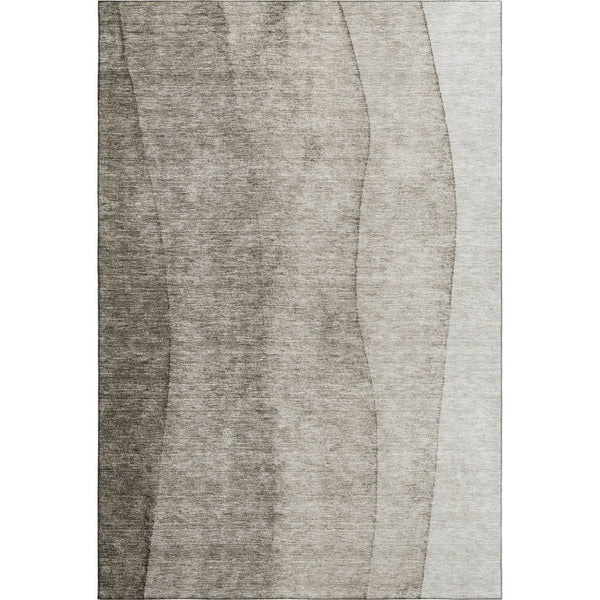 HomeRoots 9' X 12' Taupe to Ivory Ombre Washable Area Rug – Durable, UV-Protected, Pet-Friendly Design! 656381