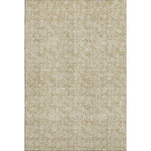 HomeRoots 8' X 10' Beige And Ivory Floral Area Rug - Washable, Stain Resistant, UV Protected for Family Spaces 656392
