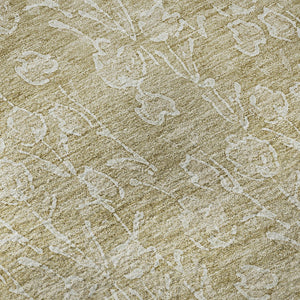 HomeRoots 8' X 10' Beige And Ivory Floral Area Rug - Washable, Stain Resistant, UV Protected for Family Spaces 656392