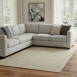 HomeRoots 10' X 14' Beige Floral Area Rug – Durable, Washable, UV-Protected for Family Living & Elegant Décor 656394