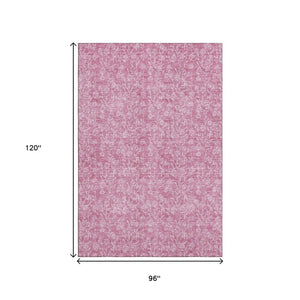 HomeRoots 8' X 10' Blush and Ivory Floral Area Rug – Durable, Stain-Resistant, UV Protected for Everyday Elegance 656398