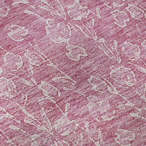 HomeRoots 8' X 10' Blush and Ivory Floral Area Rug – Durable, Stain-Resistant, UV Protected for Everyday Elegance 656398