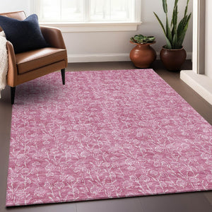 HomeRoots 8' X 10' Blush and Ivory Floral Area Rug – Durable, Stain-Resistant, UV Protected for Everyday Elegance 656398