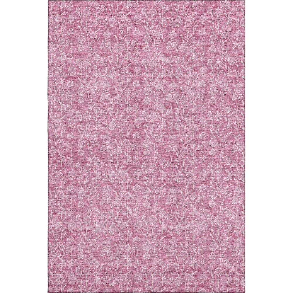 HomeRoots 10' X 14' Blush and Ivory Floral Washable Area Rug - Durable, UV-Protected, Perfect for Family Spaces! 656400