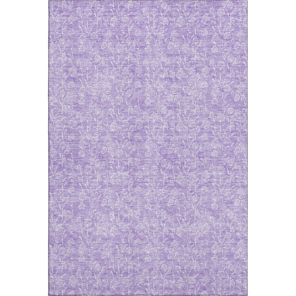 HomeRoots 8' X 10' Lilac and Ivory Floral Area Rug - Durable, Washable, Stain-Resistant with UV Protection 656416