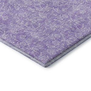 HomeRoots 8' X 10' Lilac and Ivory Floral Area Rug - Durable, Washable, Stain-Resistant with UV Protection 656416