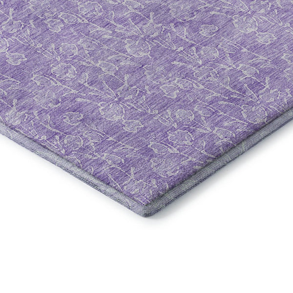 HomeRoots 8' X 10' Lilac and Ivory Floral Area Rug - Durable, Washable, Stain-Resistant with UV Protection 656416