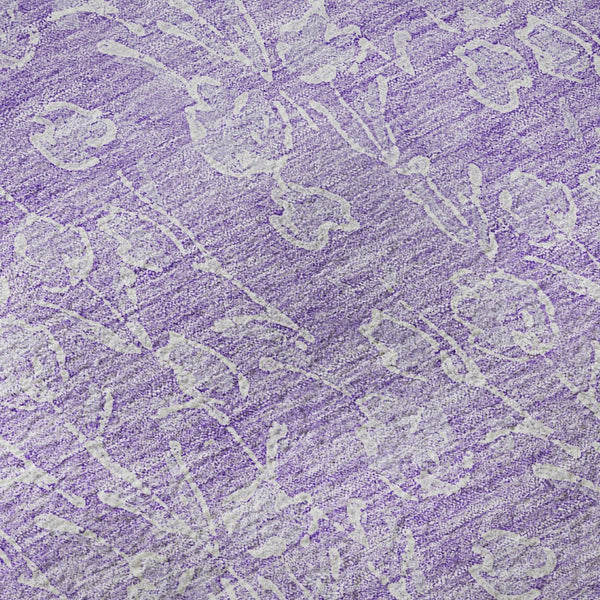 HomeRoots 8' X 10' Lilac and Ivory Floral Area Rug - Durable, Washable, Stain-Resistant with UV Protection 656416