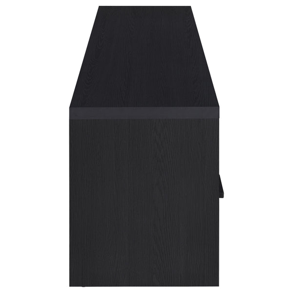 English Elm Ian Modern Black TV Stand Console with 2 Doors, Drawer & Shelf — Storage Media Center for 70" TVs B062P378249