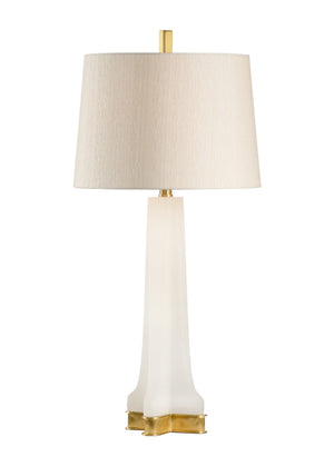 Wildwood Lucas Hand-Carved Alabaster Lamp With Antique Brass Mounting — Warm Ambient Glow, Sculptural Accent 65643