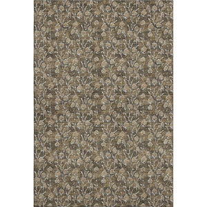 HomeRoots 10' Brown & Ivory Floral Washable Area Rug – Durable, Stain-Resistant, UV Protected for Homes 656436