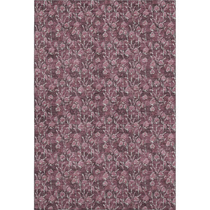 HomeRoots 8' X 10' Merlot and Ivory Floral Washable Area Rug - Durable, Stain Resistant, UV Protected Design 656446