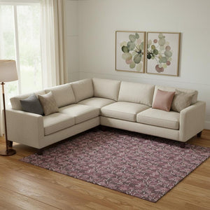 HomeRoots 10' X 14' Merlot Floral Washable Area Rug - Durable, Stain-Resistant, UV Protected for Busy Homes 656448