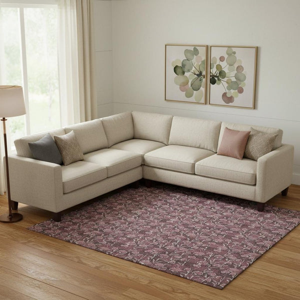 HomeRoots 10' X 14' Merlot Floral Washable Area Rug - Durable, Stain-Resistant, UV Protected for Busy Homes 656448