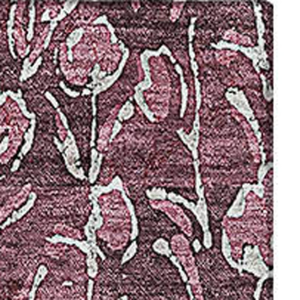 HomeRoots 10' X 14' Merlot Floral Washable Area Rug - Durable, Stain-Resistant, UV Protected for Busy Homes 656448