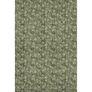 HomeRoots 9' Olive Green & Ivory Floral Area Rug – Washable, UV-Protected, Durable & Stylish for Every Home 656459
