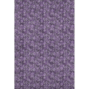 HomeRoots 8' X 10' Floral Washable Area Rug in Purple & Ivory - Durable, Stain Resistant, UV Protected Design 656464