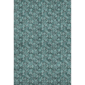 HomeRoots 10' X 14' Teal & Ivory Floral Area Rug - Durable, Washable, UV-Protected for Stylish Living Spaces 656472