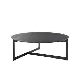 HomeRoots 40" Modern Round Glass Coffee Table with Durable Black Iron Frame – Stylish, Safe, and Versatile Design 656476
