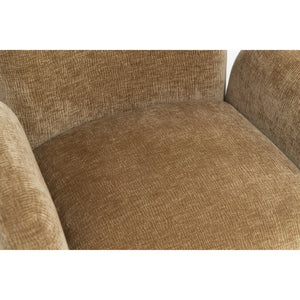 English Elm 360° 360 Swivel Accent Chair Plush Chenille Upholstered Circular Seat for Living Room Office Camel+Brown W2901P463504