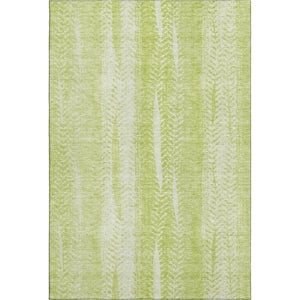 HomeRoots 8' X 10' Artichoke Green & Ivory Striped Washable Area Rug with UV Protection for High-Traffic Rooms 656505