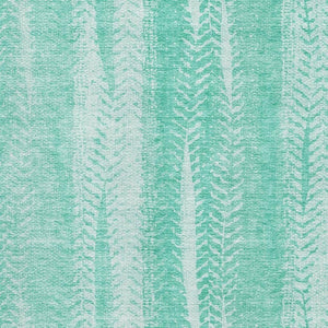 HomeRoots 5' X 8' Aqua and Ivory Striped Area Rug - UV Protected, Washable, Stain Resistant for High Traffic Areas 656509