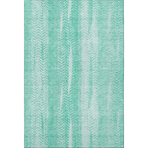 HomeRoots 10' Aqua and Ivory Striped Area Rug - Washable, UV Protected, Stain-Resistant for Easy Care & Style 656513