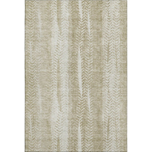 HomeRoots 9' X 12' Beige And Ivory Striped Washable Area Rug – Durable, UV-Protected, Perfect for Busy Homes! 656518